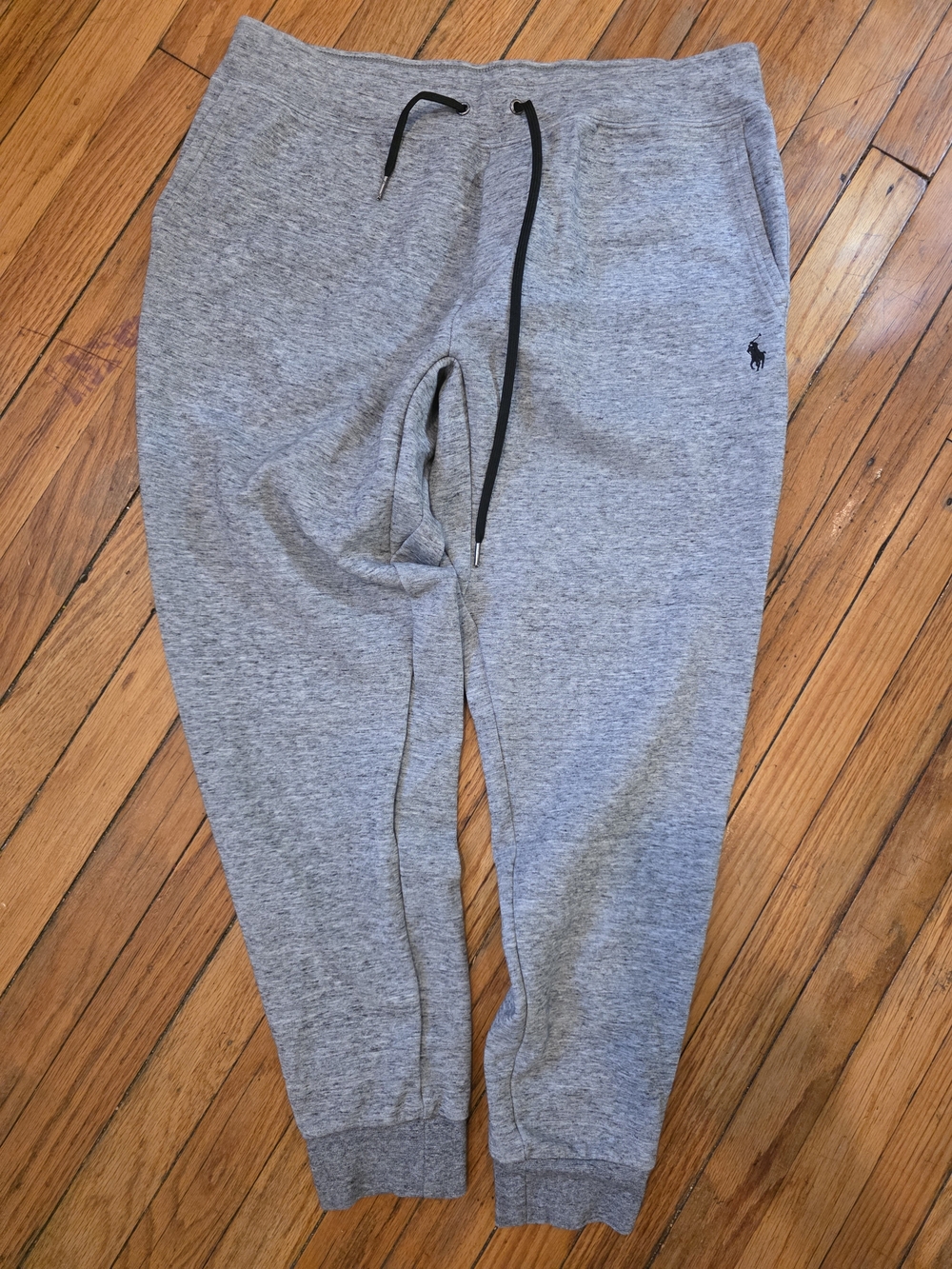 Ralph Lauren Gray Heather Men's Jogger Sweatpants with Black Drawstring